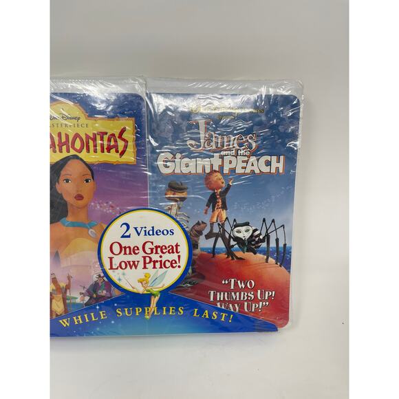 NEW SEALED Walt Disney 2 VHS Movies POCAHONTAS & JAMES & THE GIANT PEACH ~RARE - Picture 4 of 10